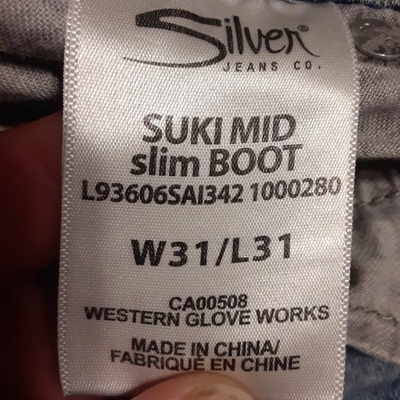 Silver Jeans Women's Suki Mid Slim Boot Jeans 1000280 Size 31x31 - Picture 7 of 7